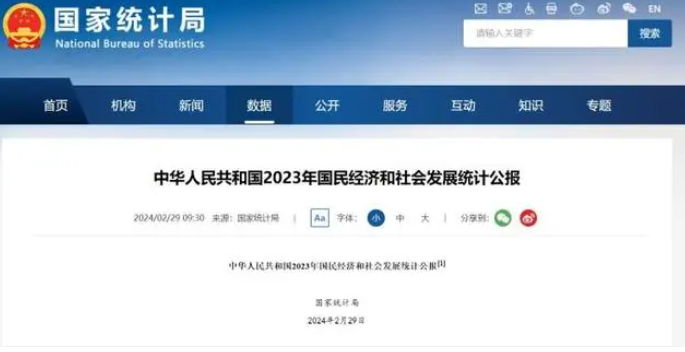 国家统计局：截至2023年末全国养老机构4.1万个，养老服务床位820.1万张